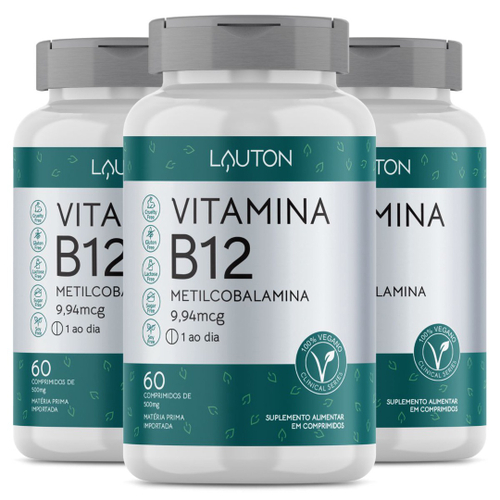 Vitamina B12 Metilcobalamina 414% Vegan Ajuda Prevenir A Fadiga E ...