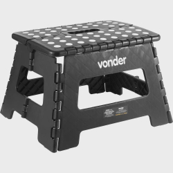 Banqueta Plástica Dobrável 22cm Até 150kg Multiuso c/ Alça - Vonder - Preto Menor preço em Banqueta Plástica Dobrável 22cm Até 150kg Multiuso c/ Alça - Vonder - Preto