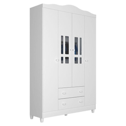 Guarda Roupa de Bebê 4 Portas 2 Gavetas Ariel Carolina Baby Branco Brilho é boa?