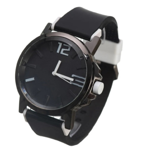 Relógio Quartz Masculino com Visor Redondo Pulseira de Silicone no Shoptime