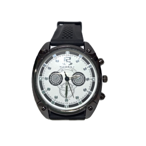 Relógio Quartz Masculino com Visor Redondo Pulseira de Silicone no Shoptime