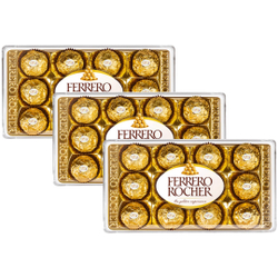 Menor preço em Kit 3 Caixas Bombom Ferrero Rocher 12 Unidades Presente 150g