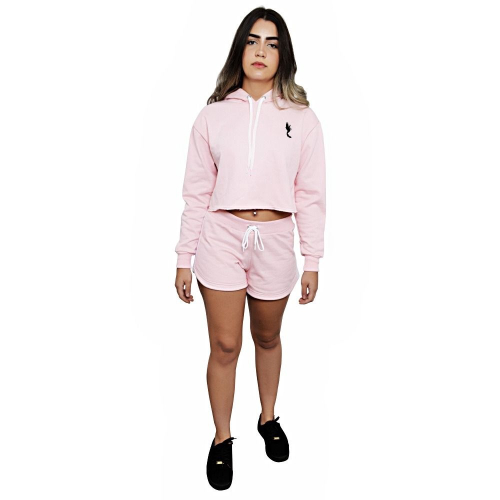 pink polo zip up moletom com capuz