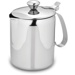 Leiteira Inox 600 Ml Com Tampa Oferta Qualidade Leite Café