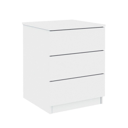 Mesa de Cabeceira Veronna 3 Gavetas Tcil Móveis Branco Menor preço em Mesa de Cabeceira Veronna 3 Gavetas Tcil Móveis Branco