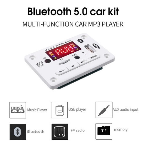 Placa Usb Mp Player Decodificador Bluetooth Aux Fm Sd V No Shoptime