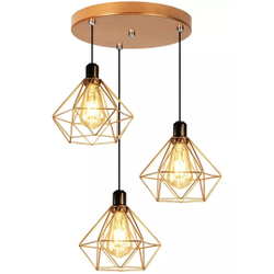 Kit 3 Pendentes Conjunto Lustre Pendente Diamante Triplo Aramado E27 Cobre Sala Cozinha Bar é boa?