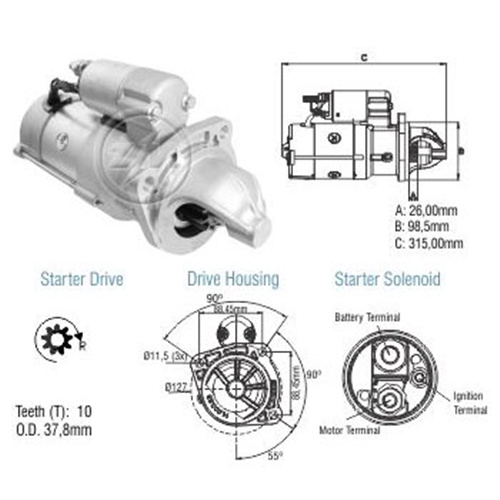 Motor Partida Caminhoes Zm Cod Ref Zm8048502 17210 17240 Volvo