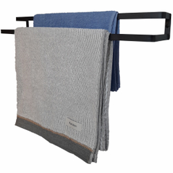 Porta Toalhas Toalheiro Duplo Parede Preto Fosco 60cm Menor preço em Porta Toalhas Toalheiro Duplo Parede Preto Fosco 60cm