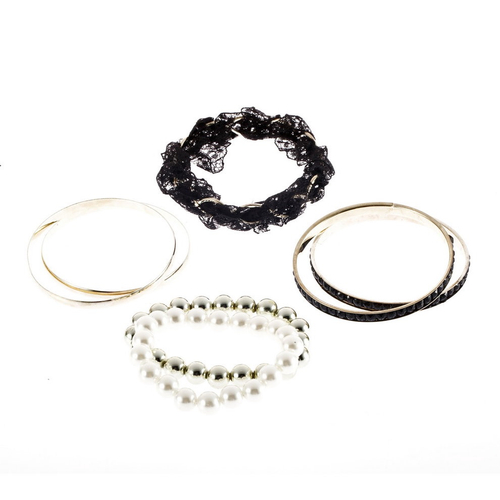 Moda Vintage Lace Faux Pearl Bangle Pulseira Braco Renda Rib No Shoptime