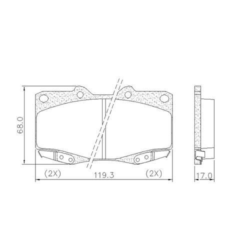 Pastilha freio dianteiro toyta hilux 4x2 4x4 2 5 3 0 turbo diesel