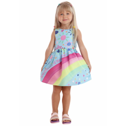 Vestido Mon Sucré Infantil Rainbow Pups Corações Verão Menor preço em Vestido Mon Sucré Infantil Rainbow Pups Corações Verão