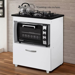 Balcão para Cooktop 1 Porta Basculante Salvia Kaiki Móveis Branco é boa?
