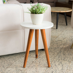 Mesa Lateral Redonda Kelan 35x45 Pé Palito Mdf Branco 1 Unidade é boa?