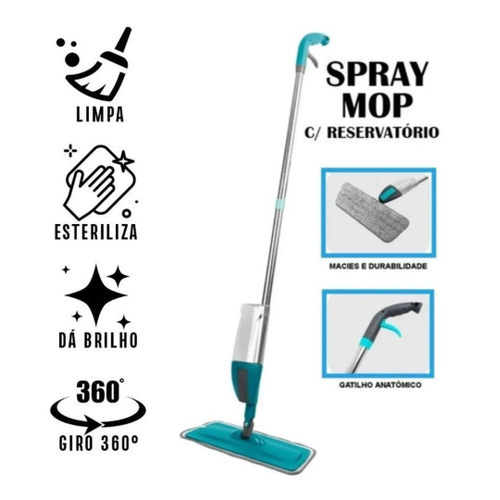 Mop Spray Rodo Vassoura Limpeza Magica Esfregao Microfibra Pad Com ...