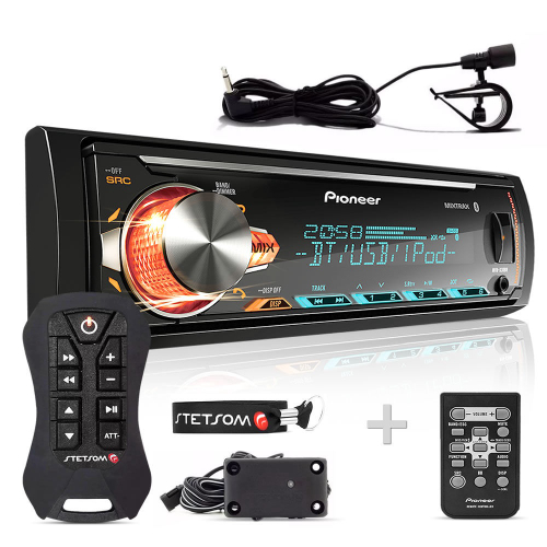 Aparelho Som Pioneer Bluetooth Mp Mvh X Br Controle Longa Dist Ncia