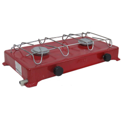 Fogão Portátil Camping Duas Bocas A Gás Vermelho é boa?