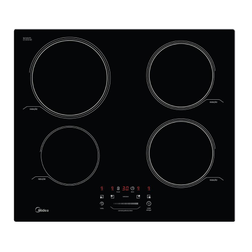 Cooktop De Indução Midea Cyad42 4 Bocas Com Superfície Vitrocerâmica 220v - Preto