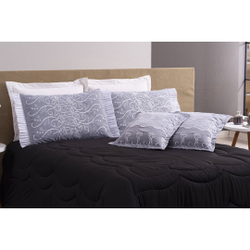 Colcha Edredom para Cama Queen Size com Bordado em Renda 230 fios Super Macio e Confortavel Preto Menor preço em Colcha Edredom para Cama Queen Size com Bordado em Renda 230 fios Super Macio e Confortavel Preto
