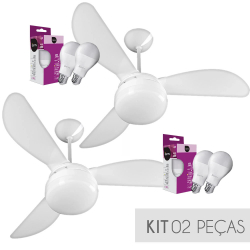 Kit Ventilador de Teto Ventisol Fenix Branco, Cv3, 02 Lâmpadas Led Inclusas - 127v - 02 Unidades é boa?