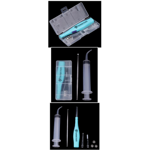 Kit Lavagem No Ouvido Com Lanterna Led Seringa Adaptada Pin As No