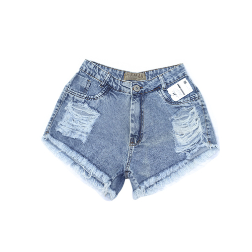 shorts jeans rasgado cintura alta