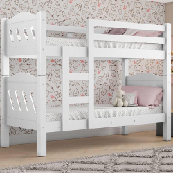 Beliche perola solteiro que vira duas cama com escada fixada por parafuso passante mdf branco é boa?
