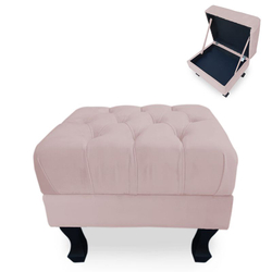 Puff Baú Decorativo Capitonê Luis xv 50x40cm Veludo Rosê - Sheep Estofados é boa?