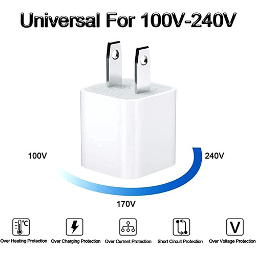 USB Wall Charger, Small iPhone Charger Box, Travel Plug Cube 5W Power