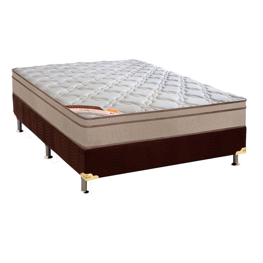 Colchão Castor Revolution Híbrido + Cama Box Casal 138 no Shoptime