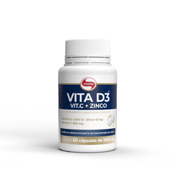 Vita D3 + Vit. C + Zinco 60 cápsulas (1g) - Vitafor Menor preço em Vita D3 + Vit. C + Zinco 60 cápsulas (1g) - Vitafor