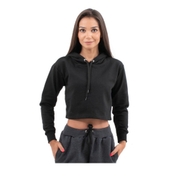 raw edge cropped moletom com capuz