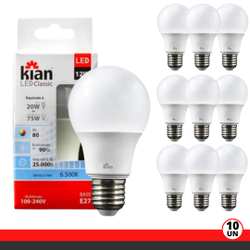 Kit 10 Lâmpadas Led 12w Bulbo E27 6500k Branco Frio Kian é boa?