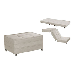 Puff Cama Solteiro Dobrável Com Rodízios Lindecor Marfim é boa?