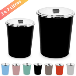 2 Lixeiras Inox Colorida Cozinha Banheiro 3 e 7 Litros é boa?