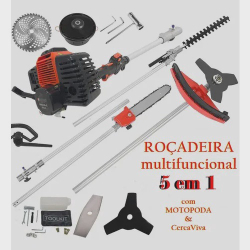 Roçadeira Profissional Caixa Grande 5x1 c/ Motopoda Multifuncional + Lâmina Brinde é boa?