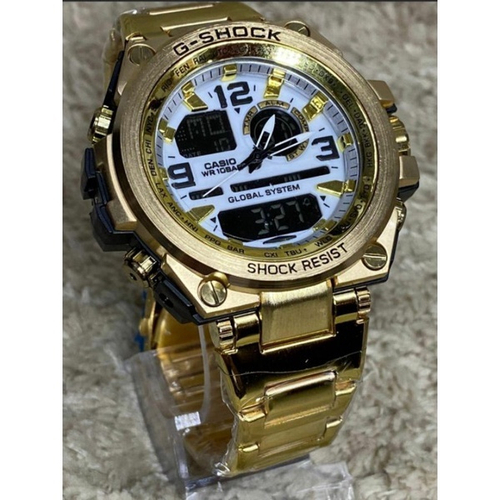 g shock shock resist dourado