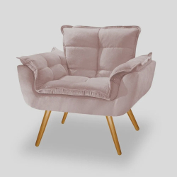 Poltrona Cadeira Decorativa Opala Suede Rosê Pés Palito para Recepção Sala de Estar Consultório Escr é boa?