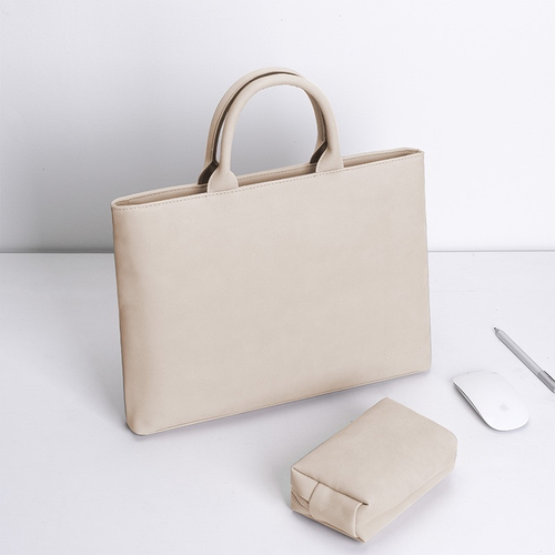 beige laptop bolsa