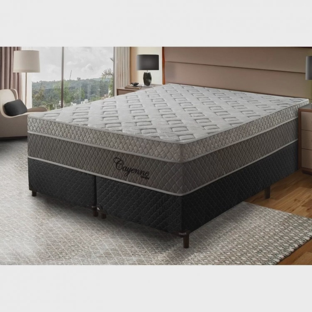 Cama Box Queen Umaflex Colchão Molas Ensacadas 198x158x33cm Cayenne