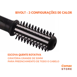 Escova Secadora e Alisadora Rotativa 360 Profissional Para Cabelo Bivolt com 3 Opções de Calor é boa?
