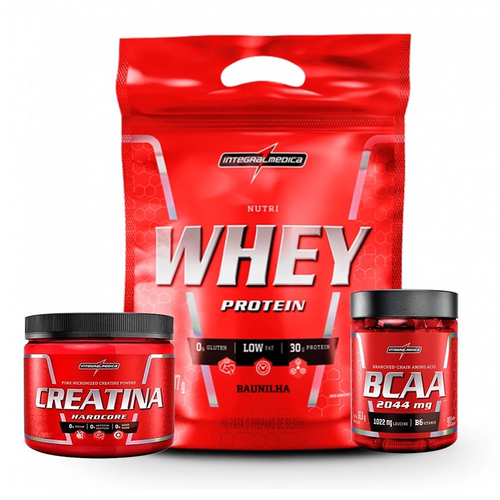 Kit Com X Nutri Whey Protein G Chocolate Refil Creatina G Bcaa Caps