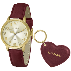 Relogio lince funny feminino LRC4671L KN31C2WX - couro - Vermelho Menor preço em Relogio lince funny feminino LRC4671L KN31C2WX - couro - Vermelho