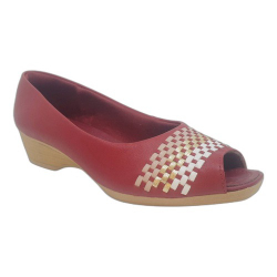peep toe couro usaflex