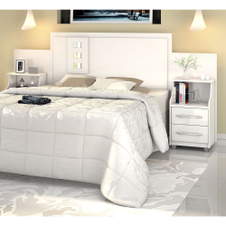 Cabeceira Para Cama Casal/queen/king Com Criados Flórida Branco - Vitamov é ruim? Cabeceira Para Cama Casal/queen/king Com Criados Flórida Branco - Vitamov é boa?