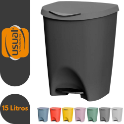 Lixeira Preta 15 Litros com Pedal Cozinha Banheiro Office é boa?