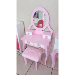 Penteadeira Infantil Com 4 Gavetas - Rosa com Gavetas Brancas é boa?