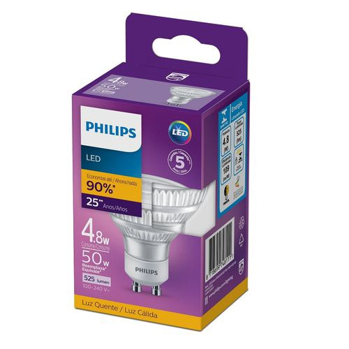 L mpada Dicroica LED Classic 4 8W GU10 Quente 40D Phillps No Shoptime L mpada Dicroica LED Classic 4 8W GU10 Quente 40D Phillps No Shoptime
