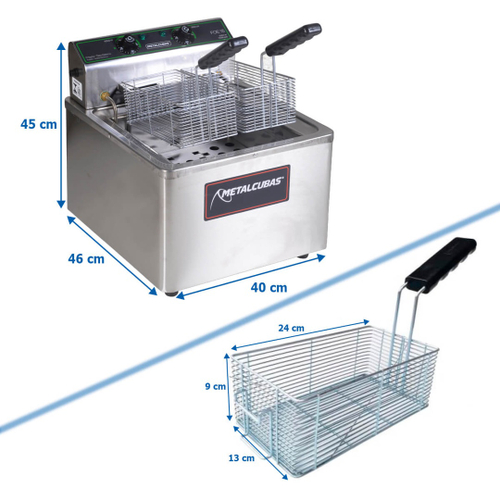 Fritadeira Industrial Elétrica De Bancada 15 Litros Zona Fria 8000w 1 ...