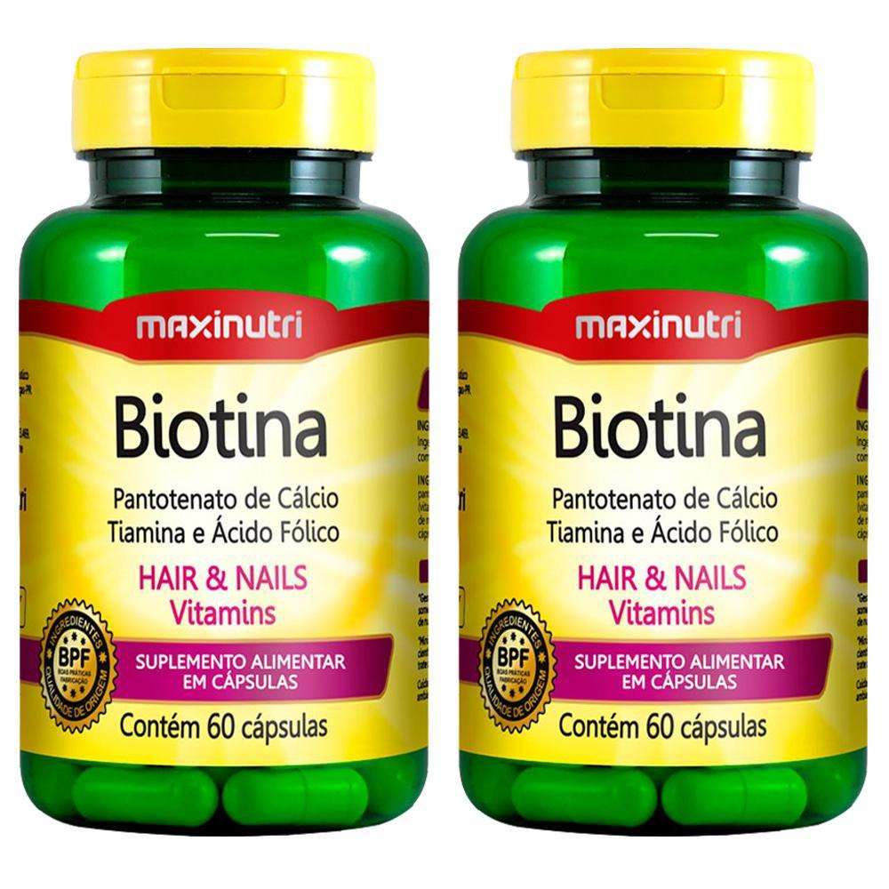 Kit 2 Suplemento Alimentar Beleza Biotina 60 Cápsulas No Shoptime